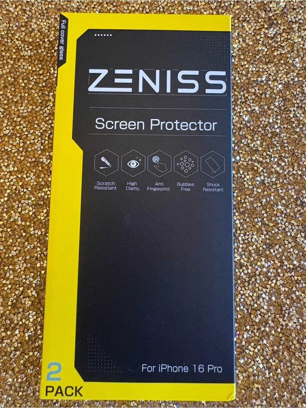 XENISS Clear Screen Protector for iPhone 16 Pro - Yellow Pack. 2 pack